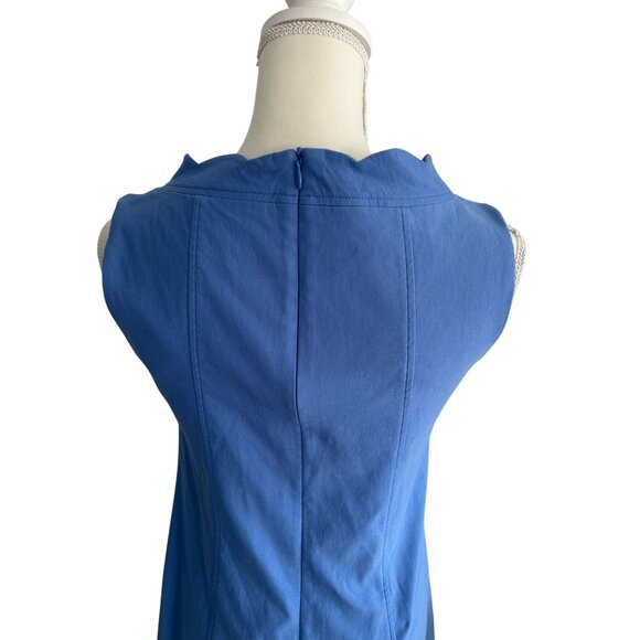 SARA CAMPBELL Blue Scalloped Shift Dress Size 4 - Picture 7 of 11